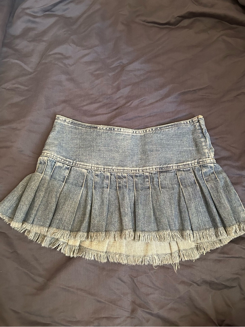 Abercrombie & Fitch Vintage Pleated Denim Mini Skirt